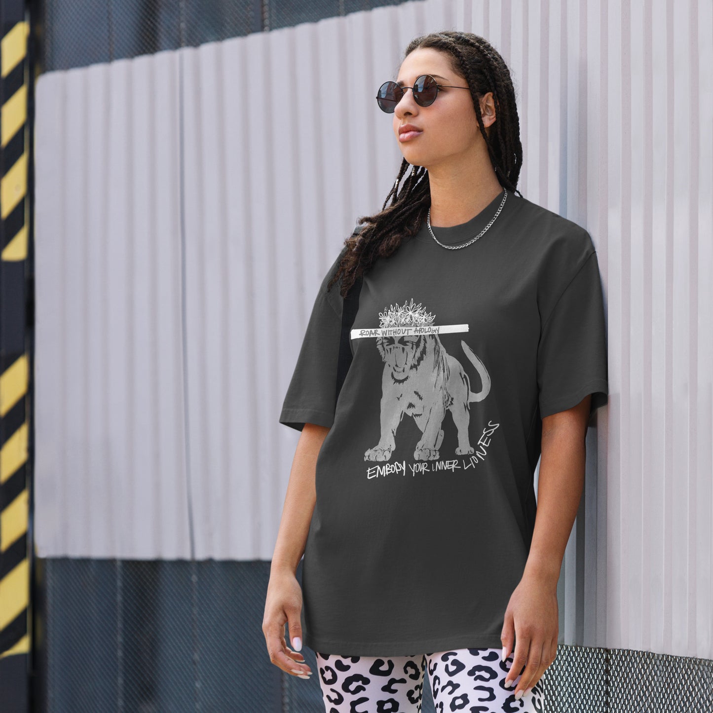 Roar Without Apology - Oversized Faded T-Shirt